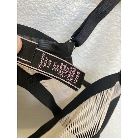 Victorias Secret Luxe Lingerie Unlined Sheer Mesh Demi Bra, Size 34D - Picture 5 of 8